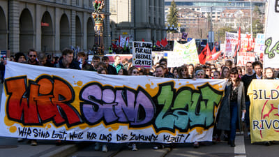 Demonstration in Bern zum Thema Bildungsabbau